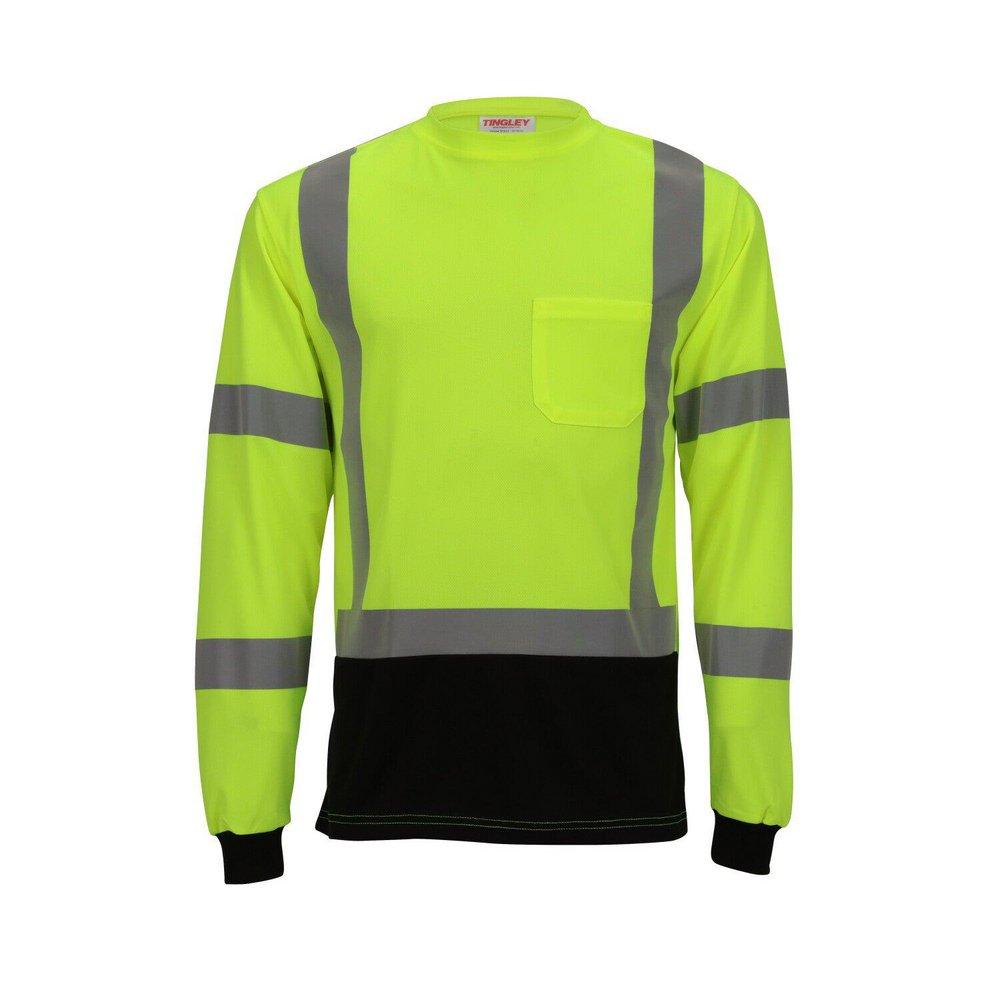 Tingley Black Plastic Long Sleeve T-Shirt in Black, Fluorescent Yellow-Green and Silver 