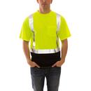 Size 2XL Plastic Short Sleeve T-Shirt in Black, Fluorescent Yellow-Green and Silver