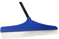 16 x 56-1/2 in. Plastic Carpet Rake with Handle in Grey and Brown
