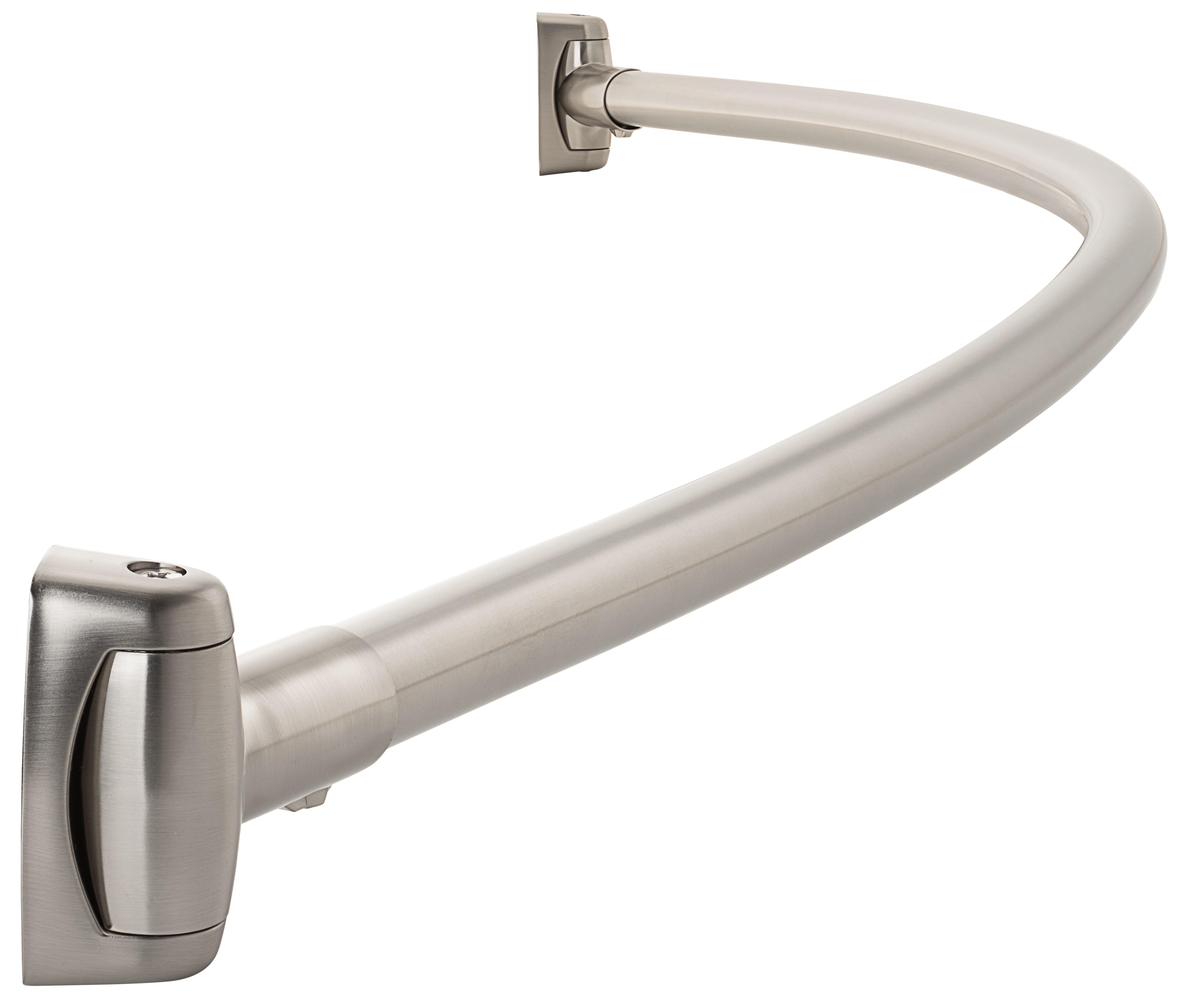 PROFLO&reg; Brushed Nickel 5 ft. Wall Mount Curved Shower Rod 
