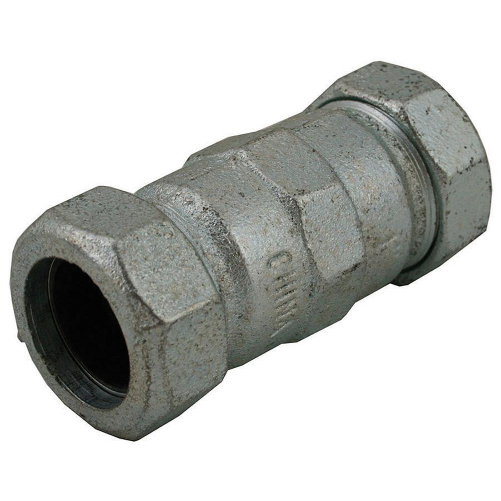 Jones Stephens IPS Schedule 40 Malleable Iron Long Compression Coupling with EPDM Gasket 