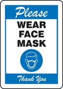 Accuform Signs White 10 x 7 in. Please Wear Face Mask Thank You Sign 