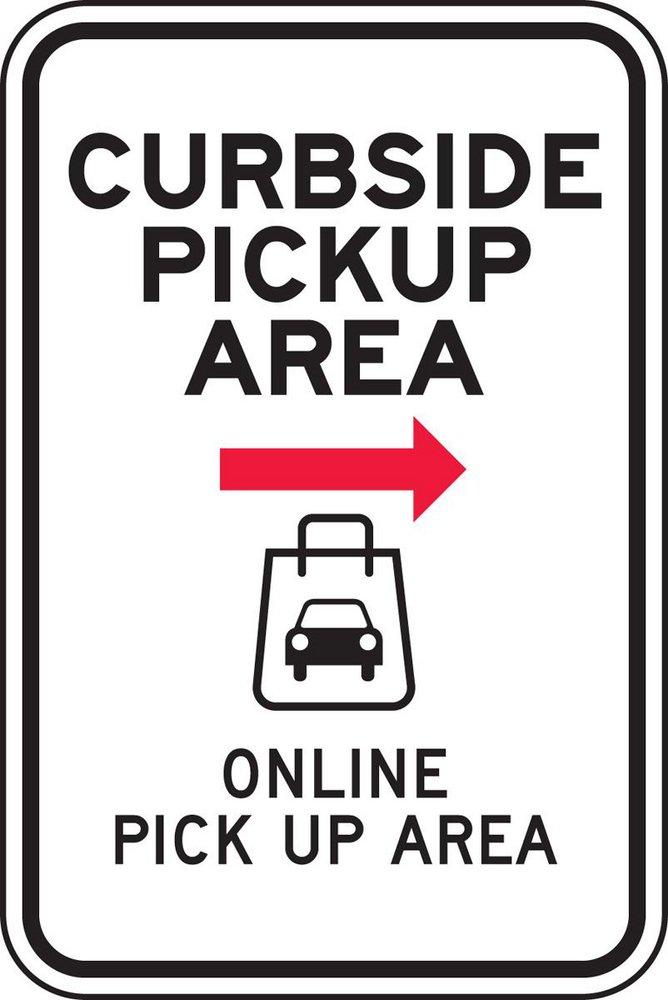 Accuform Signs White Curbside Pickup Area Online Pick Up Area Sign 