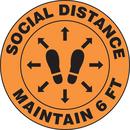 12 in. Social Distance Maintain 6 FT Floor Sign