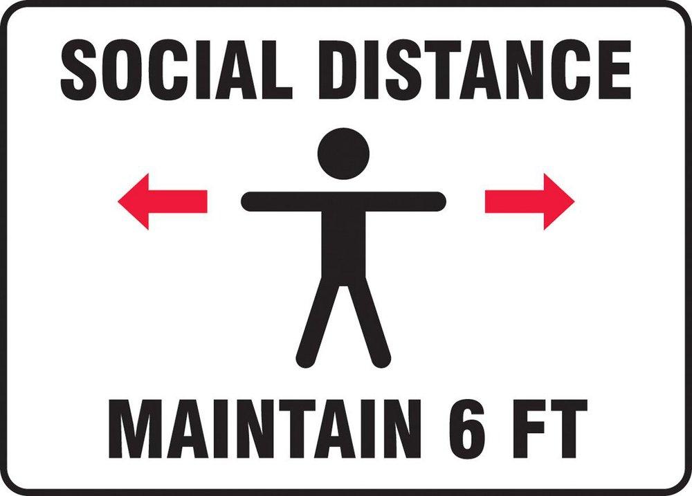 Accuform Signs White 7 x 10 in. Maintain Social Distance Safety Poster 