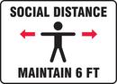 7 x 10 in. Vinyl Maintain Social Distance Safety Poster