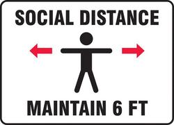 7 x 10 in. Vinyl Maintain Social Distance Safety Poster