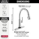 Delta Faucet Chrome Single Handle Pull Down Touch Activated Kitchen Faucet 