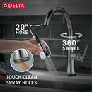 Delta Faucet Chrome Single Handle Pull Down Touch Activated Kitchen Faucet 