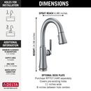 Delta Faucet Arctic Stainless Single Handle Pull Down Bar Faucet 