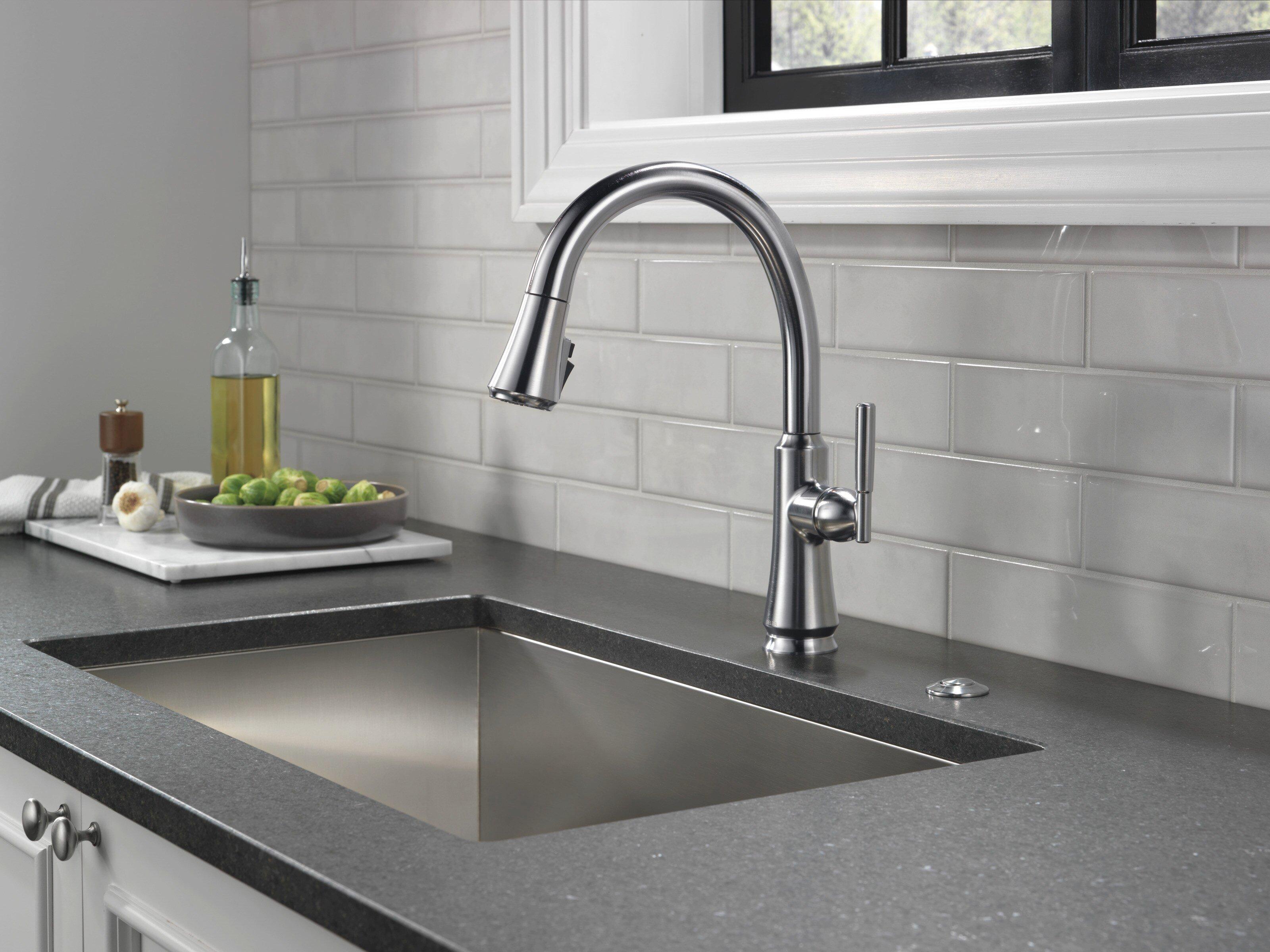 Delta Faucet Arctic Stainless Single Handle Pull Down Kitchen Faucet 