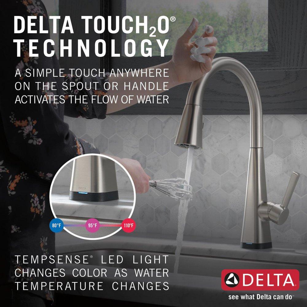 Single Handle Pull Down with Touch Activation Kitchen Faucet in Chrome 