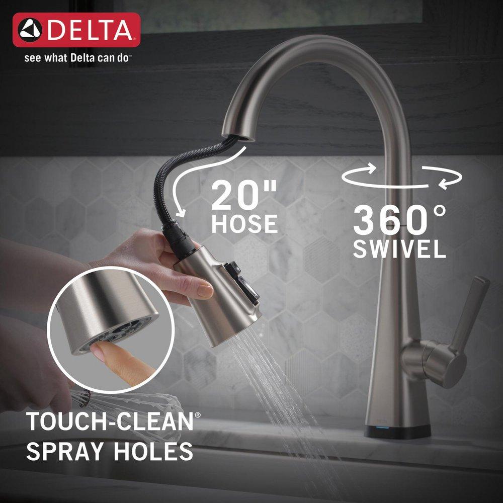 Single Handle Pull Down with Touch Activation Kitchen Faucet in Chrome 