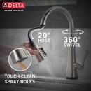 DELTA LENTA: SINGLE-HANDLE PULL-DOWN KITCHEN FAUCET WITH TOUCH2O TECHNOLOGY 