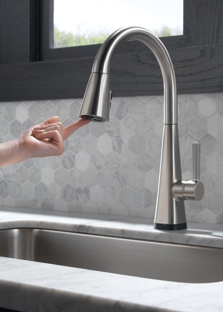 Single Handle Pull Down with Touch Activation Kitchen Faucet in Chrome 