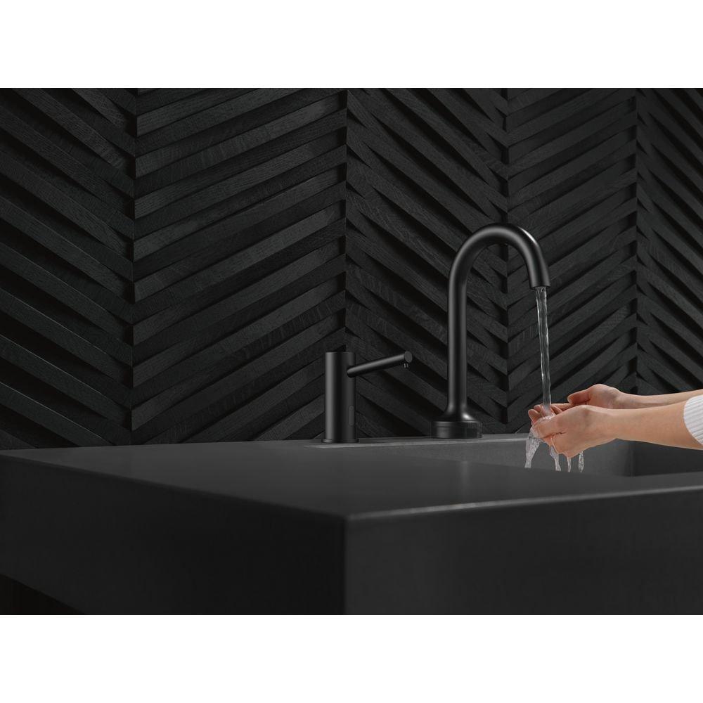 Delta Faucet Black 33.8 oz. Deck Mount Soap Dispenser 