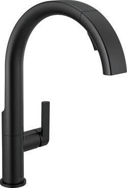 Single Handle Pull Down Kitchen Faucet in Matte Black