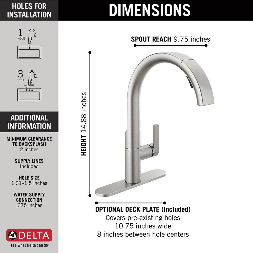 DELTA KEELE: SINGLE-HANDLE PULL-DOWN KITCHEN FAUCET 