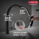Single Handle Pull Down Kitchen Faucet in Matte Black 