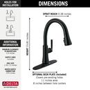 Delta Faucet Matte Black Single Handle Pull Down Kitchen Faucet 