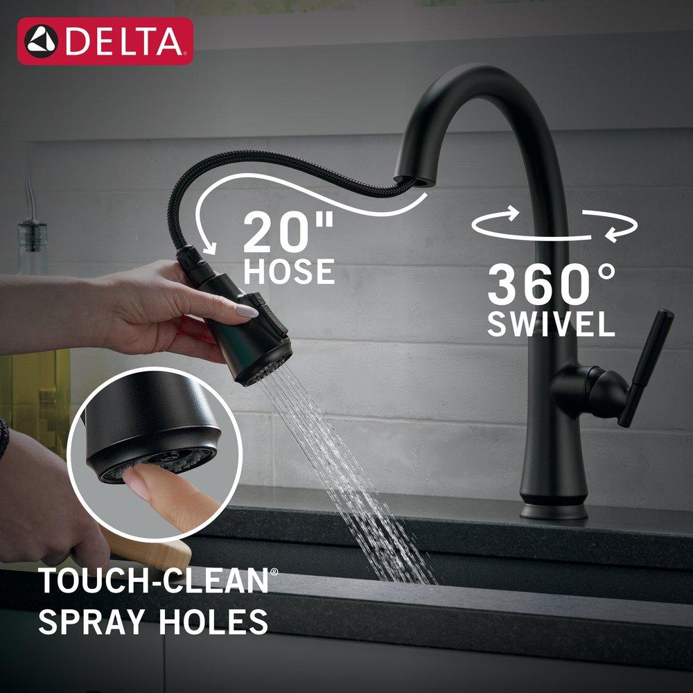 Delta Faucet Matte Black Single Handle Pull Down Kitchen Faucet 
