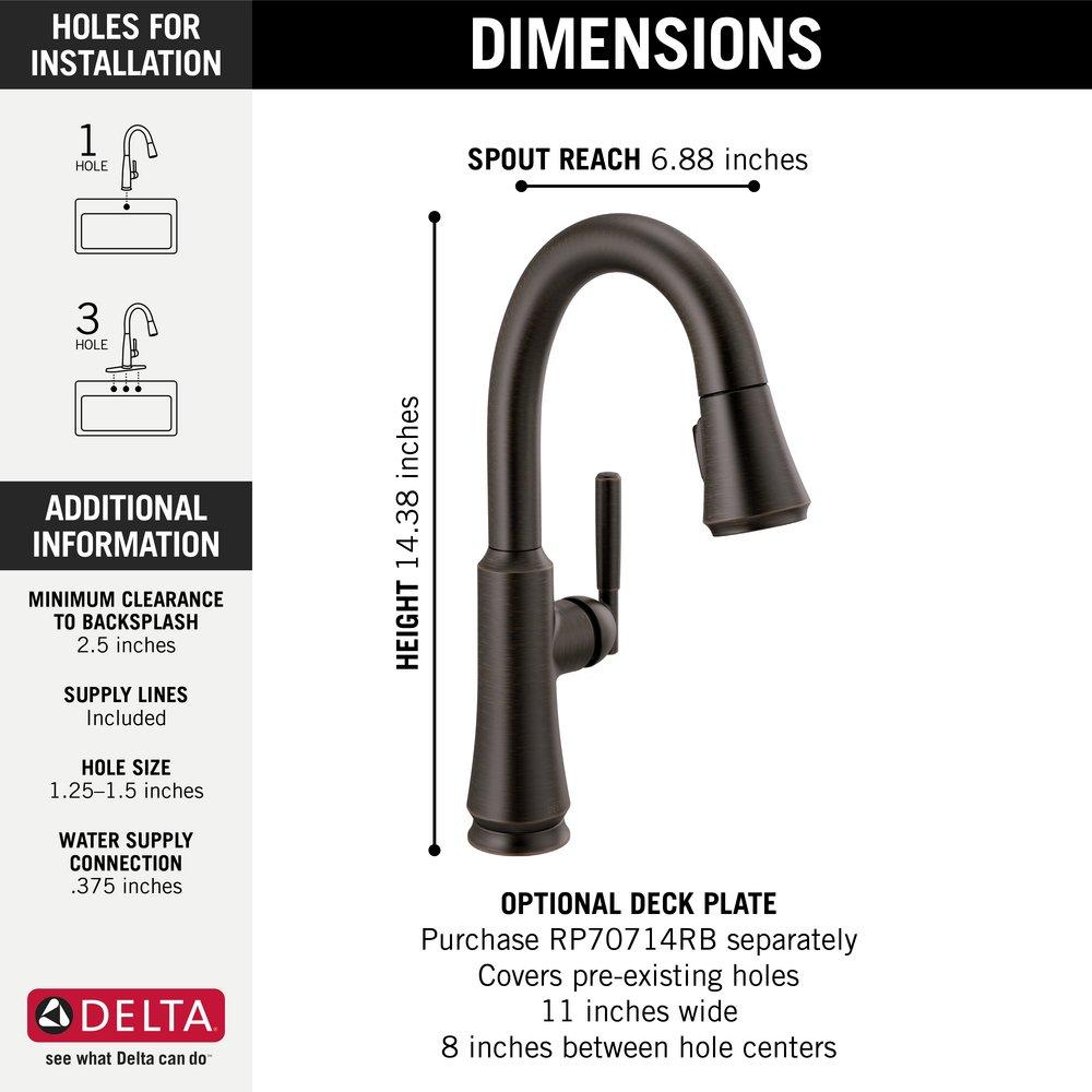 Delta Faucet Venetian Bronze Single Handle Lever Bar Faucet 