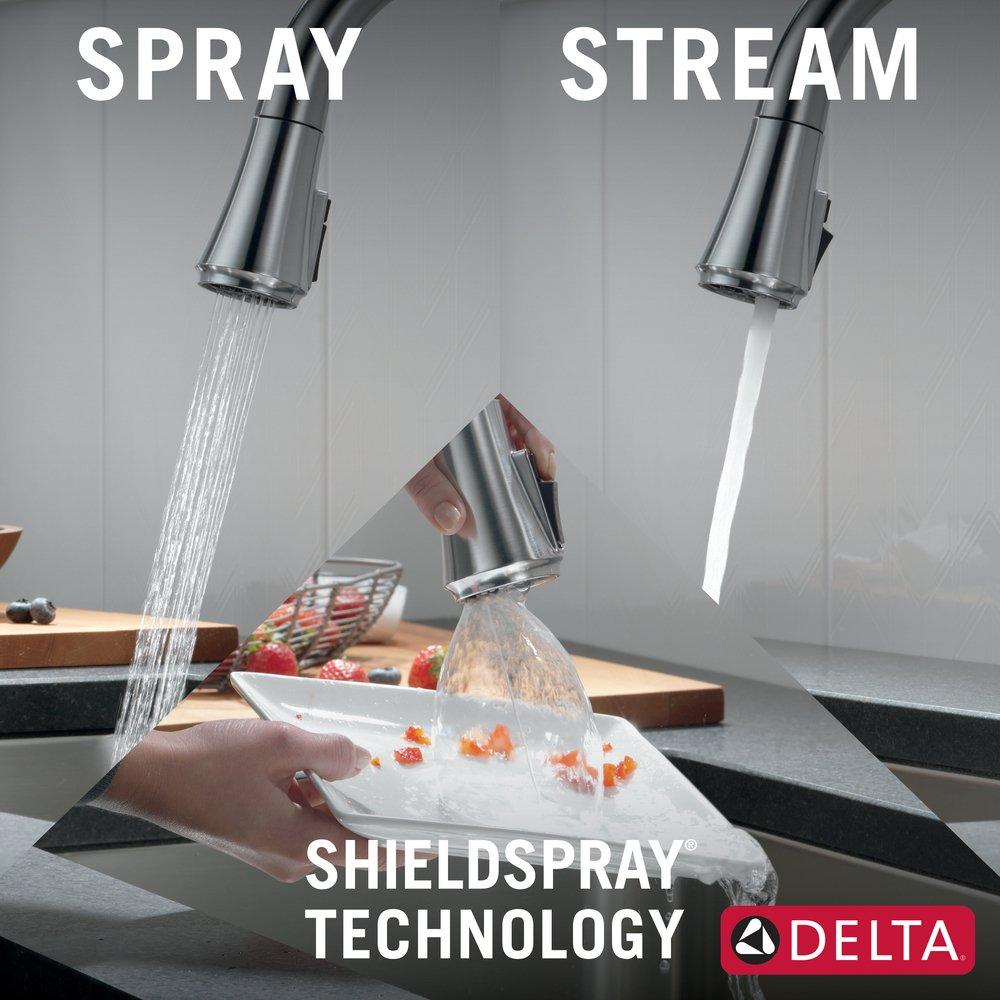 Delta Faucet Arctic Stainless Single Handle Pull Down Touch Activated Kitchen Faucet 