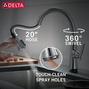 Delta Faucet Arctic Stainless Single Handle Pull Down Touch Activated Kitchen Faucet 