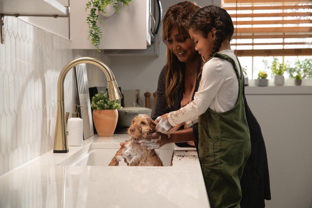 DELTA LENTA: SINGLE-HANDLE PULL-DOWN KITCHEN FAUCET WITH TOUCH2O TECHNOLOGY 