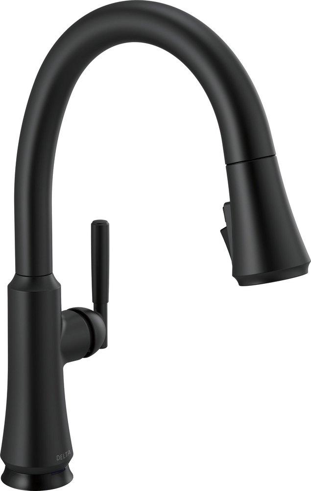 Delta Faucet Matte Black Single Handle Pull Down Touch Activated Kitchen Faucet 