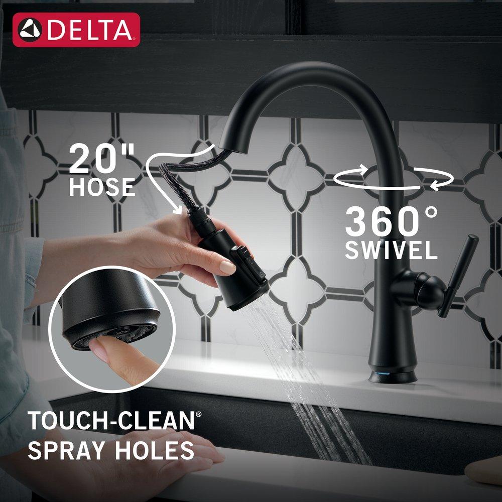 Delta Faucet Matte Black Single Handle Pull Down Touch Activated Kitchen Faucet 