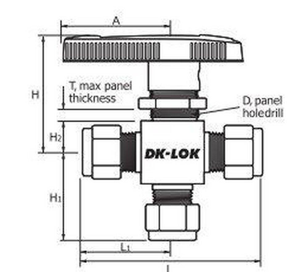 DK-LOK&reg; Stainless Steel OD Tube Ball Valve 