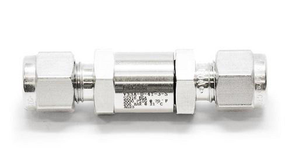 1/4 in. Tube OD 3000# 316 Stainless Steel V33 Series Check Valve 3 PSI Cracking Pressure 