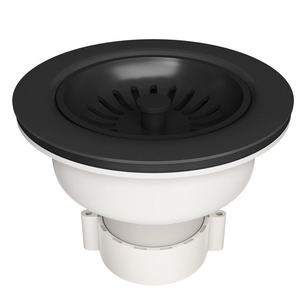 3-1/2 in. Basket Strainer in Black 