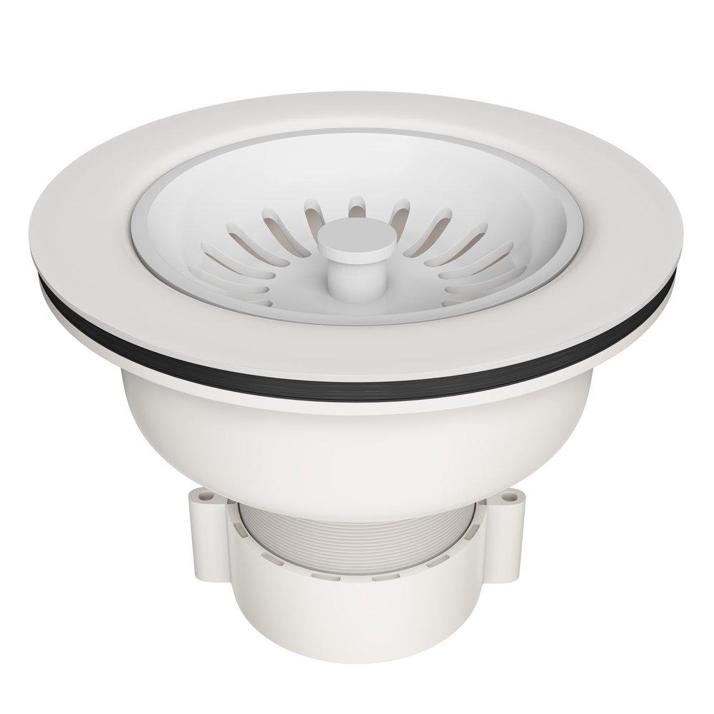 3-1/2 in. Basket Strainer in White 