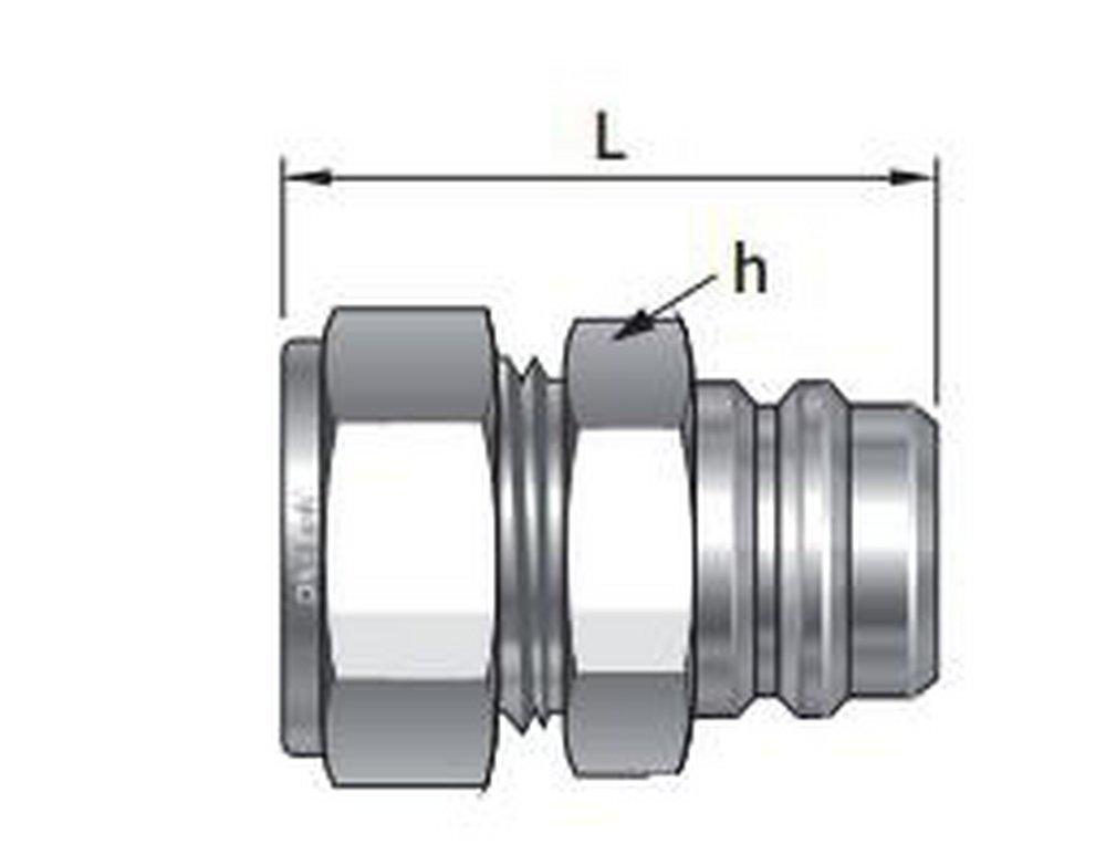 1/2 in. Tube OD 316 Stainless Steel Quick Connect Stem Double Ferrule 