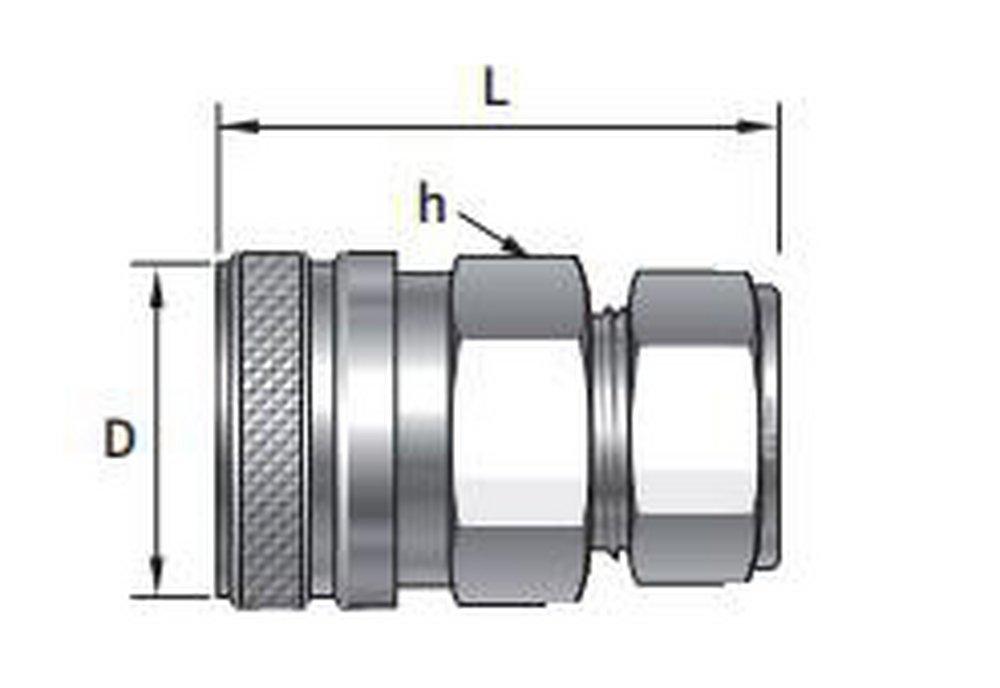 1/4 in. Tube OD 316 Stainless Steel Quick Connect Body Double Ferrule 