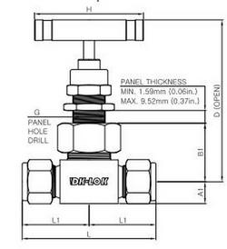 1/2 in. FPT 6000# 316 Stainless Steel V16 Series Severe Service Union Bonnet Valve