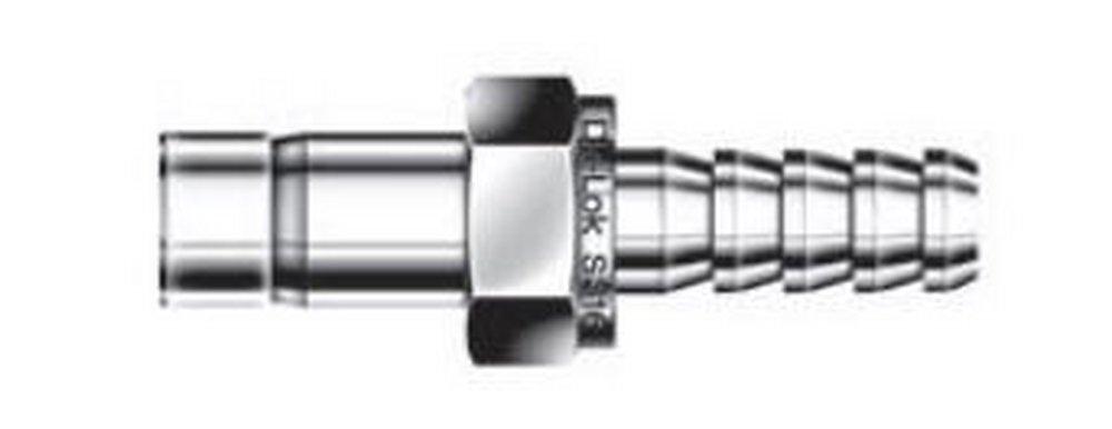 1/4 in. Hose ID x 6MM Tube Stub 316 Stainless Steel Tube Hose Adapter Double Ferrule 