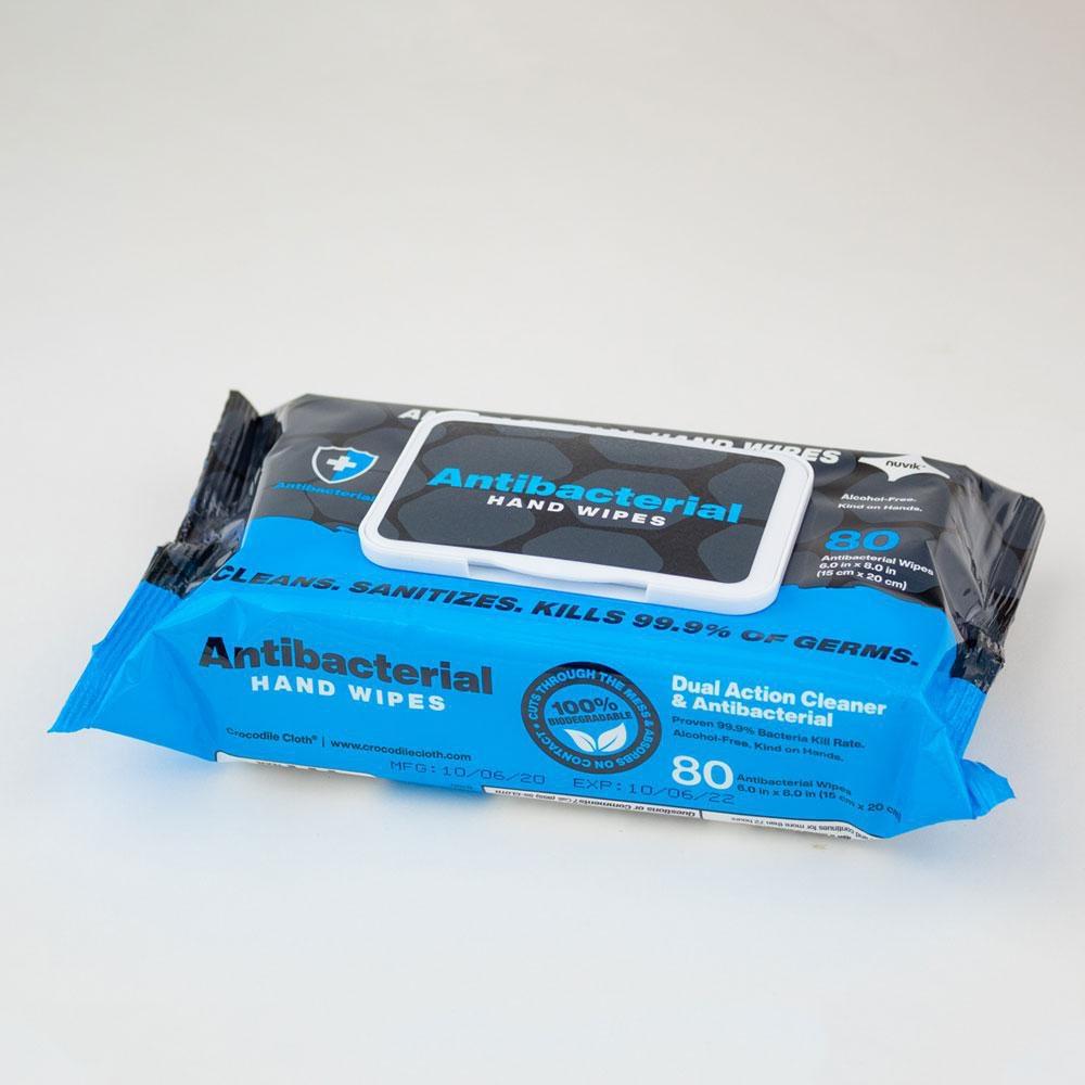 Crocodile Cloth&reg; White Sanitizing Hand Wipes (Pack of 80) 
