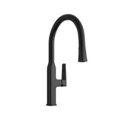 Single Handle Pull Down Kitchen Faucet in Matte Black