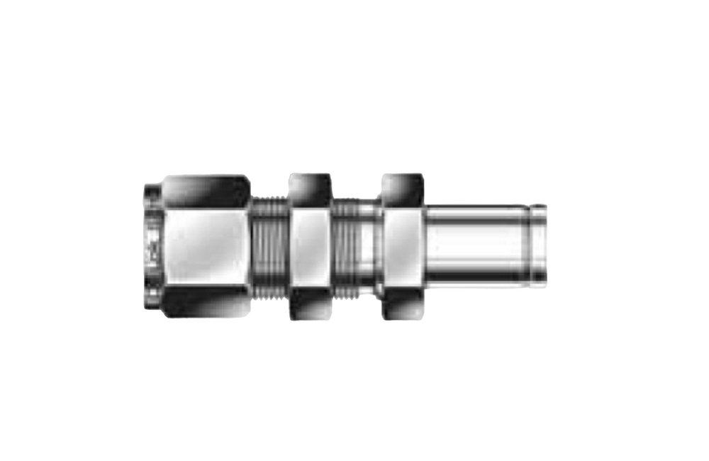 1/2 in. Tube OD x 1/2 in. Tube Stub 316 Stainless Steel Bulkhead Adapter Double Ferrule 