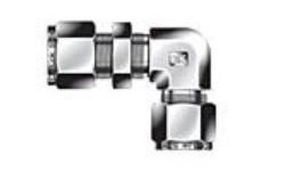 3/8 in. Tube OD 316 Stainless Steel Bulkhead Union 90 Elbow Double Ferrule 