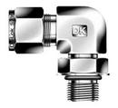 1/4 in. Tube OD x 7/16-20 Male SAE 316 Stainless Steel Positionable SAE Male 90 Elbow Double Ferrule Pre-Swaged