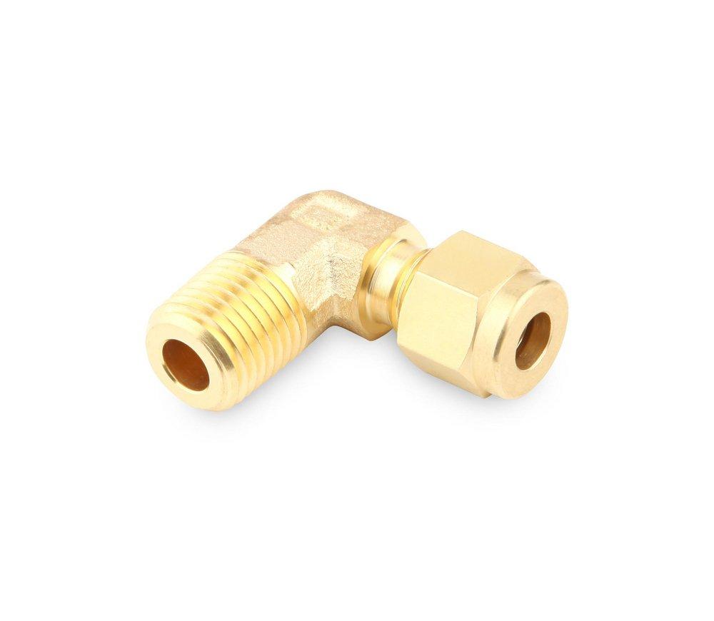 1/2 in. Tube OD x 3/4 in. MPT Brass Male 90 Elbow Double Ferrule 
