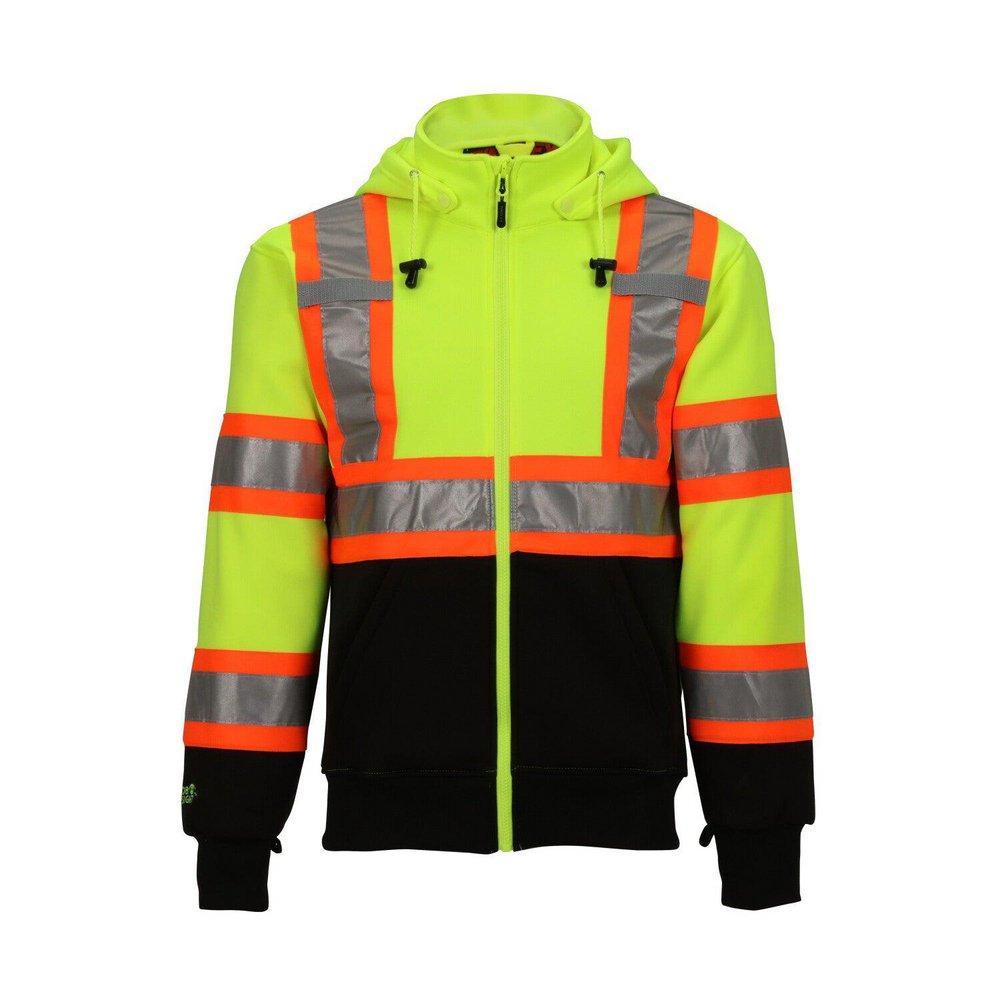 Tingley Black Plastic Hooded Sweatshirt in Black, Fluorescent Yellow-Green and Silver 