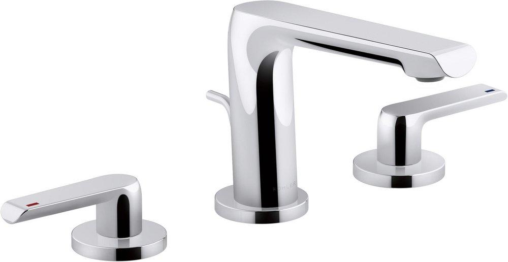 KOHLER Polished Chrome Two Handle Widespread Bathroom Sink Faucet 