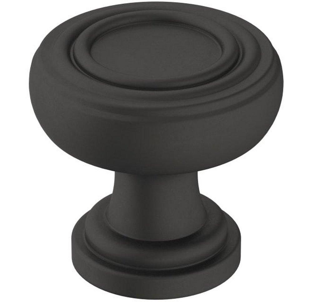 Amerock Matte Black 1-1/8 in. Knob 