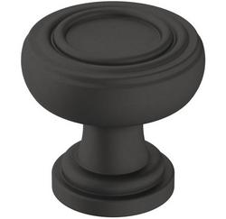 1-1/8 in.Round Cabinet Knob in Matte Black