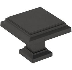 1-1/4 in. Square Cabinet Knob in Matte Black